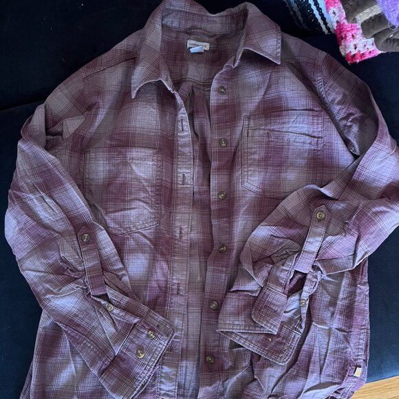 Carhartt Women's Size M (8-10) Plaid Button Up - Picture 1 of 4